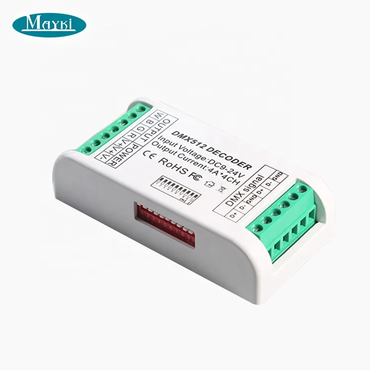 MINI DMX Control 3 Channel DMX receiver LED Strip RGB DMX512 Decoder dimmer driver with DIP switches