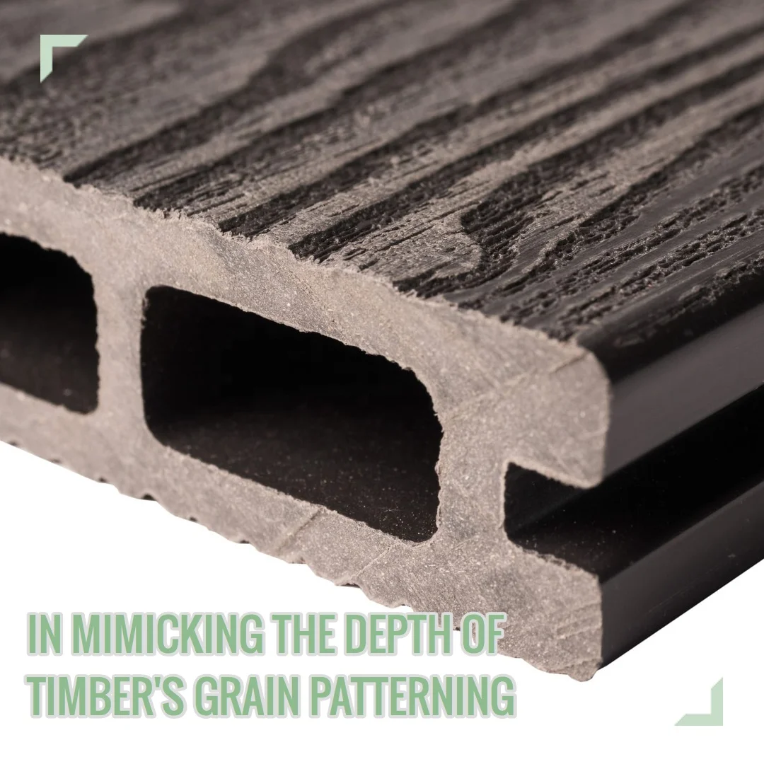 Anti-UV Long Life WPC Wood Grain Deck 3D Embossed Deep Embossing WPC Composite Decking