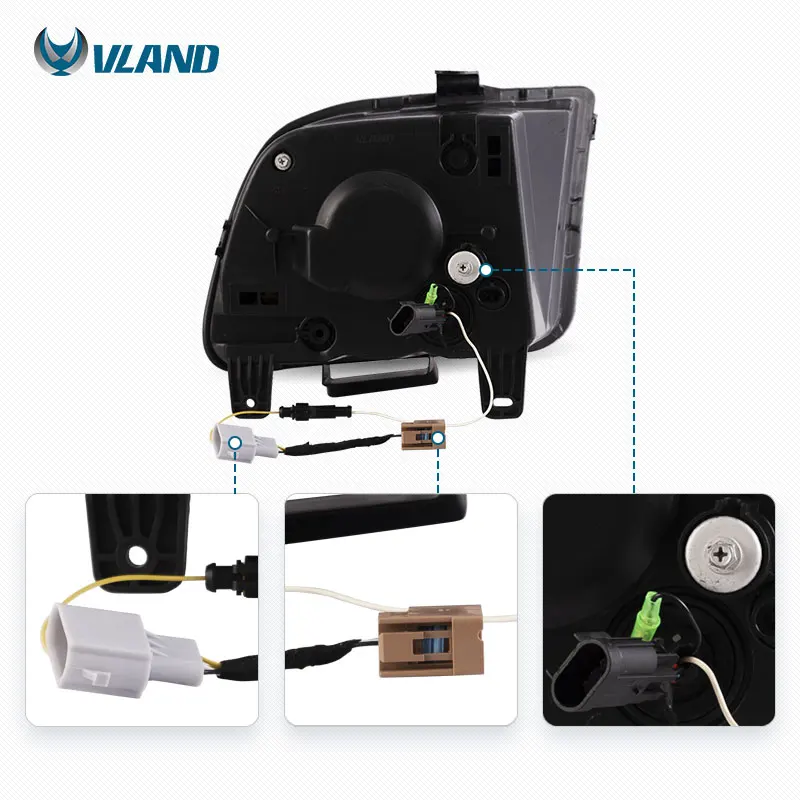 VLAND Factory LED Headlight 2005 2006 2007 2008 2009 Body Kit Accessories Light Car Bodykit Auto Parts Head for Ford Mustang