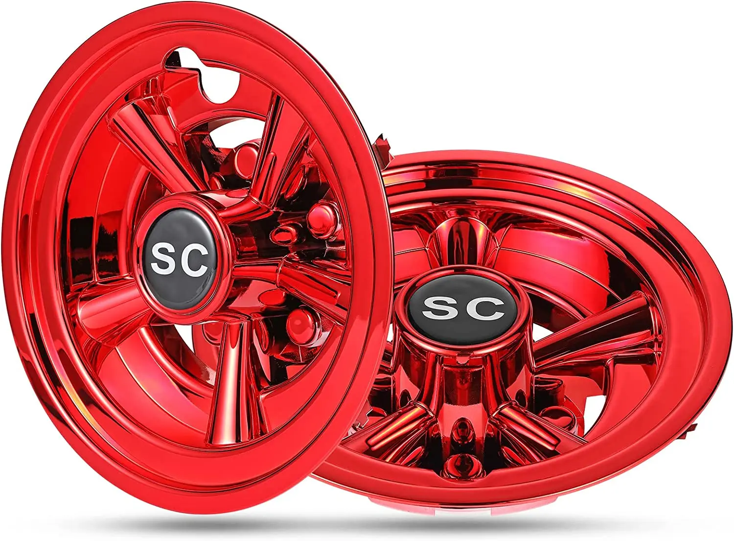 Stylish Appearance Chrome Plated 8 Inches 4 Sets Universal Golf Cart Center Wheel Hub Cap for EZGO Yamaha 8 Inches Club Car