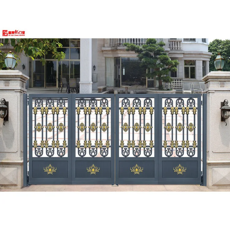 Factory direct price luxury suspended folding gate aluminum courtyard villa main gate customized wholesale hot sale
