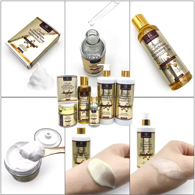 LANORIENT Whitening Face Serum Wrinkle Remove Fine Lines Cream Shrink Pores Fade Dull Melanin Moisturize Brighten Skin Care Set