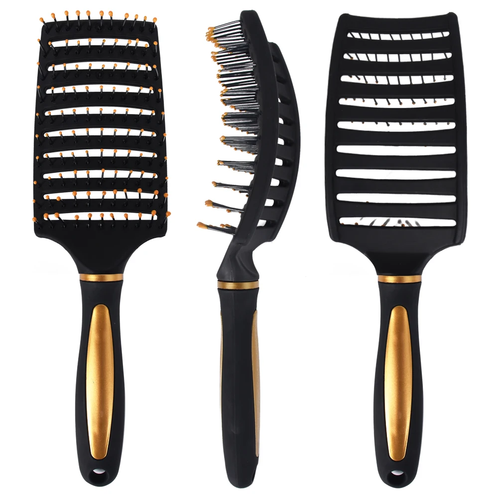 Fashional italy styling curved vent hair brush light drying fast curly ladies hair brush