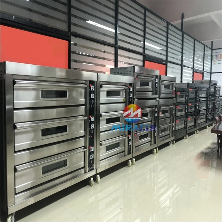3 Deck 6 Trays Gas Power Bakery Baking Deck Oven Machine For Sale