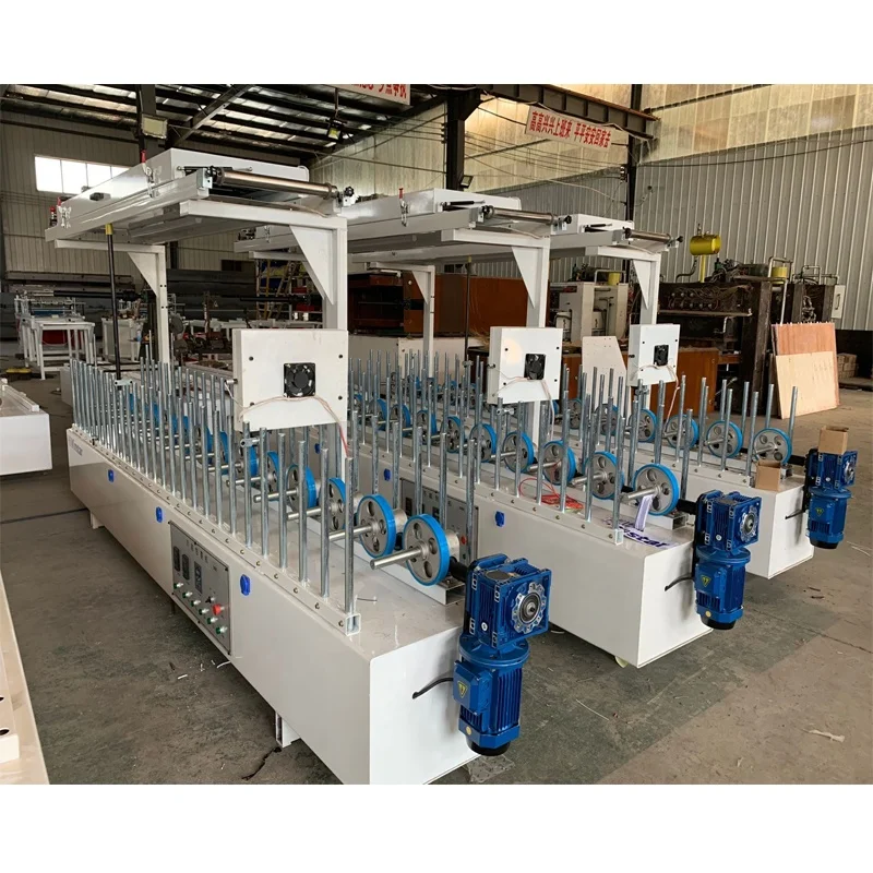 BXW300C woodworking machinery cold glue wpc upvc profile wrapping machine