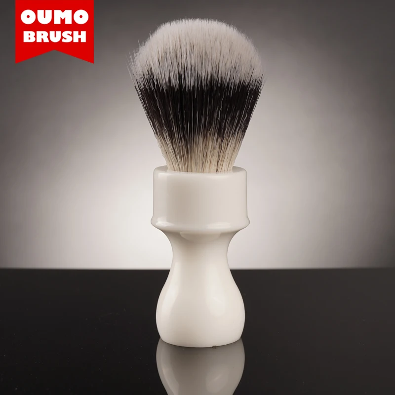 Оптовая продажа, Высококачественная щетка для бритья с узлом из синтетических волос ручной работы, щетка для бритья с узлом OUMO для мужчин, уход за лицом