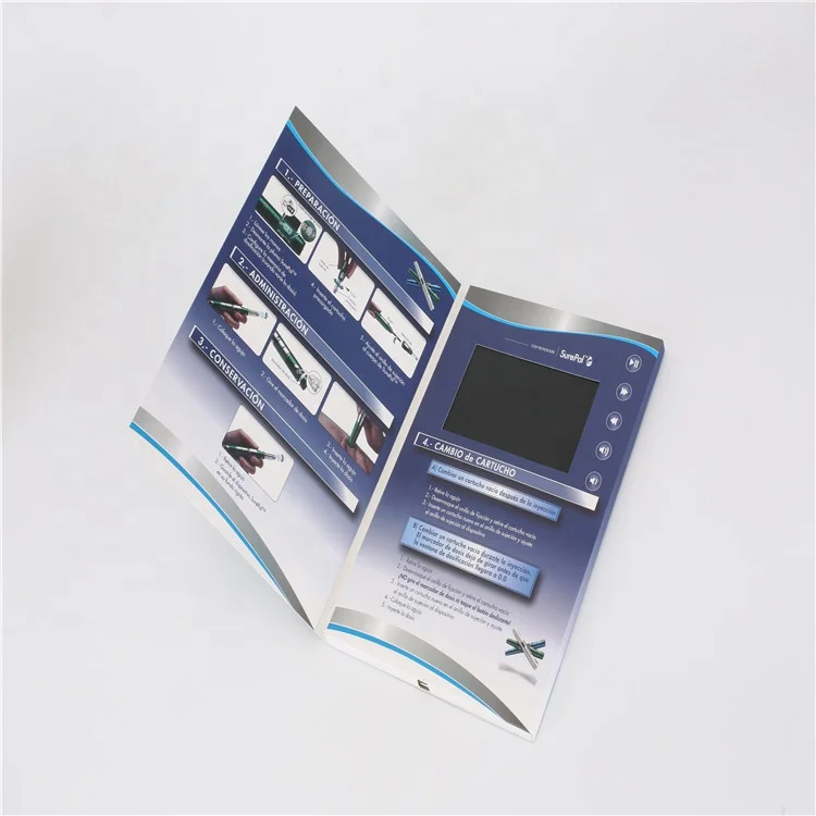 Promotional LCD screen lcd video book with leather cover et-digital 10.1 inch video brochure