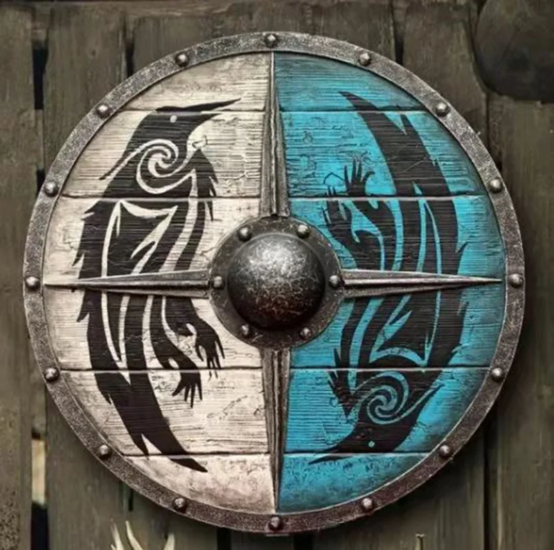 12 дюймов средневековый круглый деревянный щит Nordic Viking Хэллоуин боевой рыцарь Броня Деревянный Щит защитный