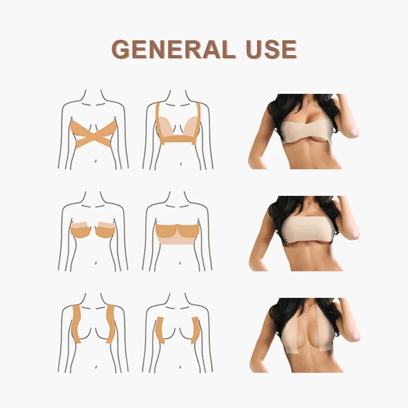 Упаковка на заказ дышащая подтяжка груди лента клейкая de Senos водонепроницаемый телевизор лента пуш-ап тела лента
