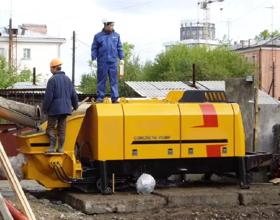 Factory price Concrete Machinery trailer mounted concrete pump HBT12020C-5S hot selling