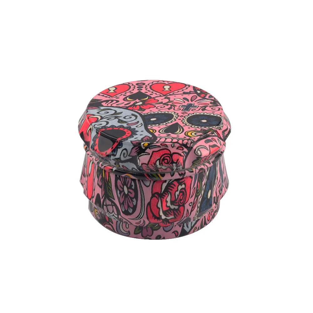 55MM 63MM Full Printing Drum Shape Herb Grinders Herbal Smoking Tobacco Grinder Smoking Accessories