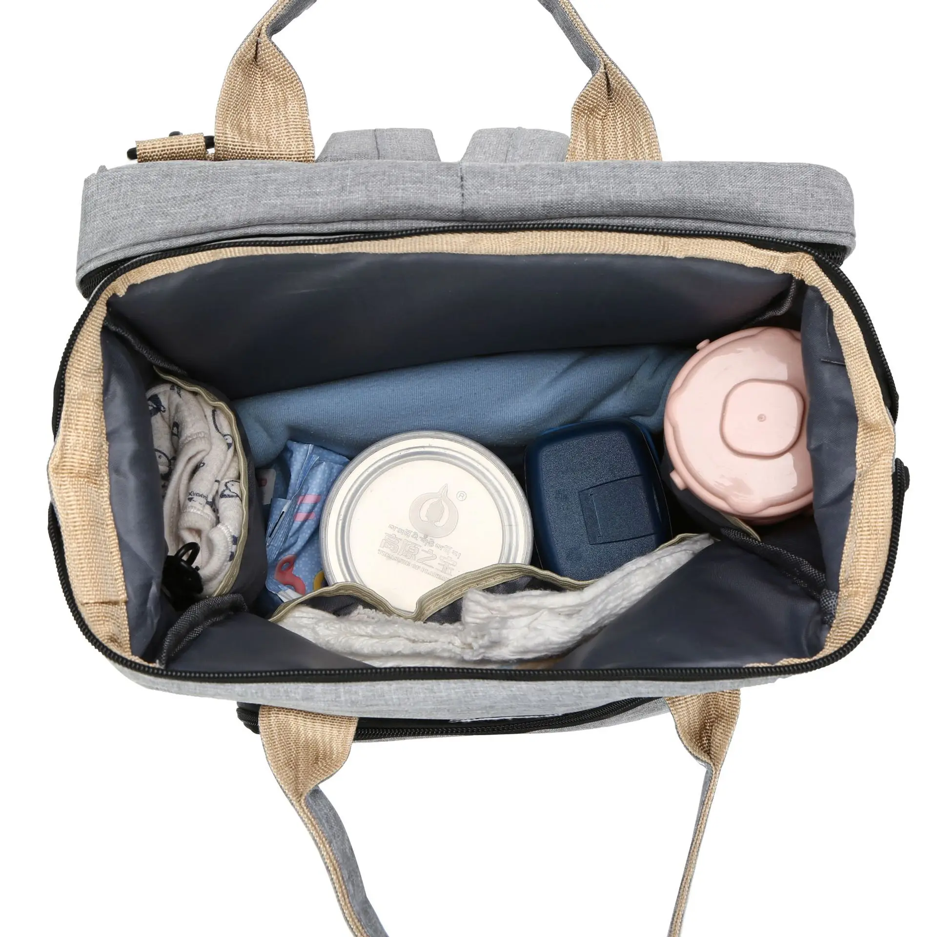 Multifunctional Folding Waterproof Maternity Handbag Stroller Baby Nappy Bag Bed Backpack Diaper Bag With Bassinet For Mom