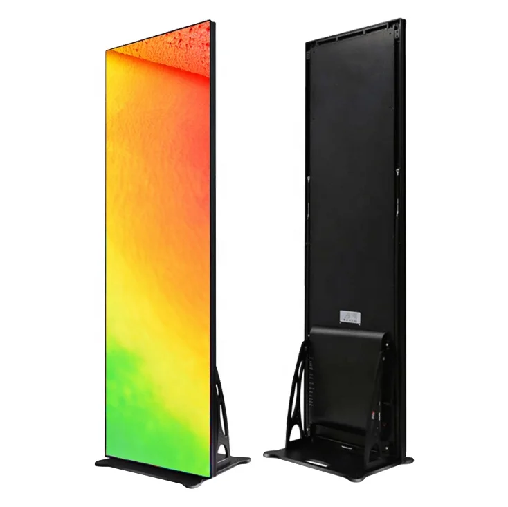 Indoor P2.5 Advertising Mirror Poster Led Panel Digital Standing Wifi 4G Floor led Poster Screen Led Poster Display