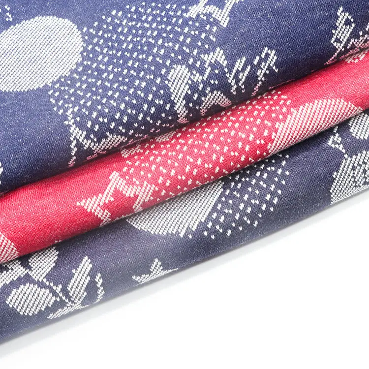 Comfortable terry hacci fabric jacquard fabric 158cm 300gsm print stretch cotton knitted fabric