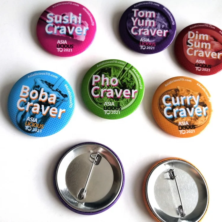 Gooda factory logo custom pin badge button round 25/30/38/40/50/55/58/65/70/75mm safety pins