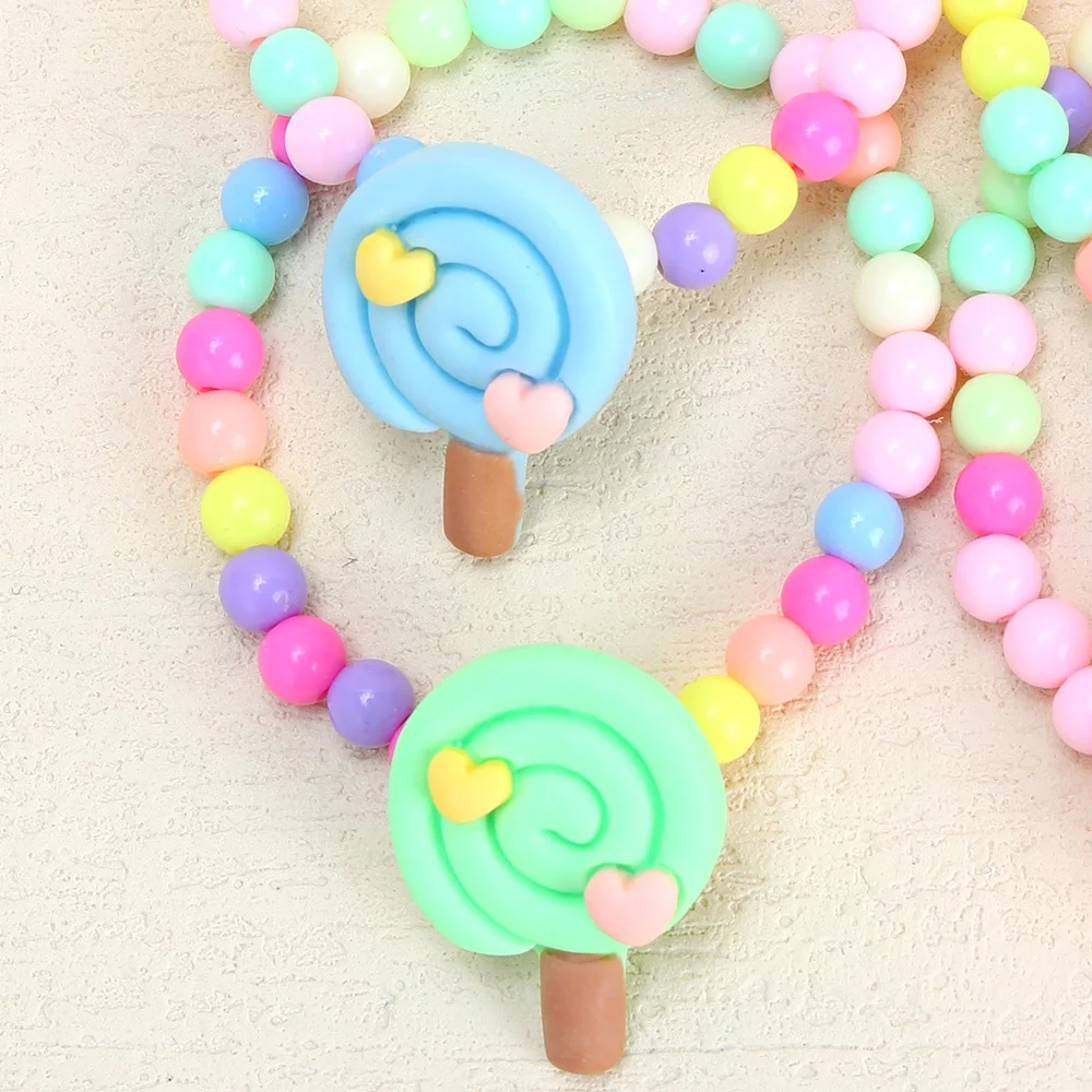 CN Summer Sweet Beaded Bracelets for Kids Girls Candy Ice Cream Handmade Bracelets Accessories