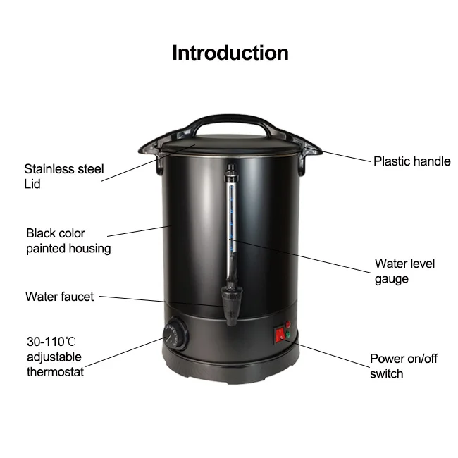 Commercial Catering Water Boiler New Arrival Restaurant Hot Water Tea Urn 8L Electric Mechanical Stainless Steel Portable Kettle