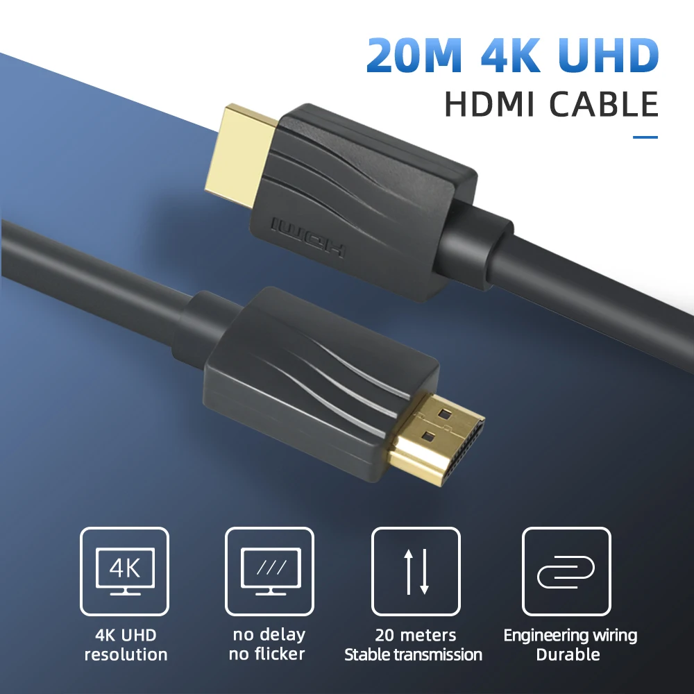 4K 3D HDMI Cable 20m HDMI Cable 4K 18gbps Gold Plated Video HDMI Cable With Ethernet