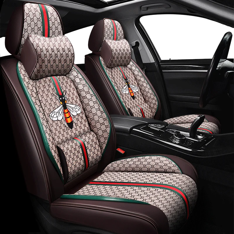 High Quality Polyester Leather Car Seat Covers Luxury Cushion Covers Car Seat Decoration Accessories