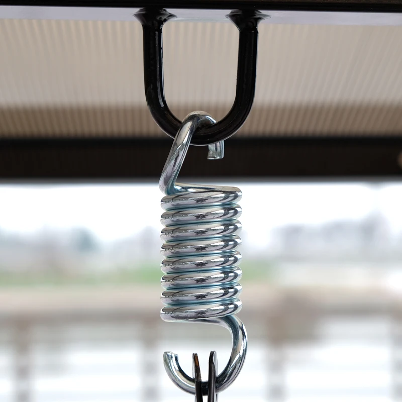 Swing Suspension Extended Heavy Duty Spring 2 Pieces, 990 lb Load Capacity, Hammock Chair Sandbag Cross Galvanized Hook