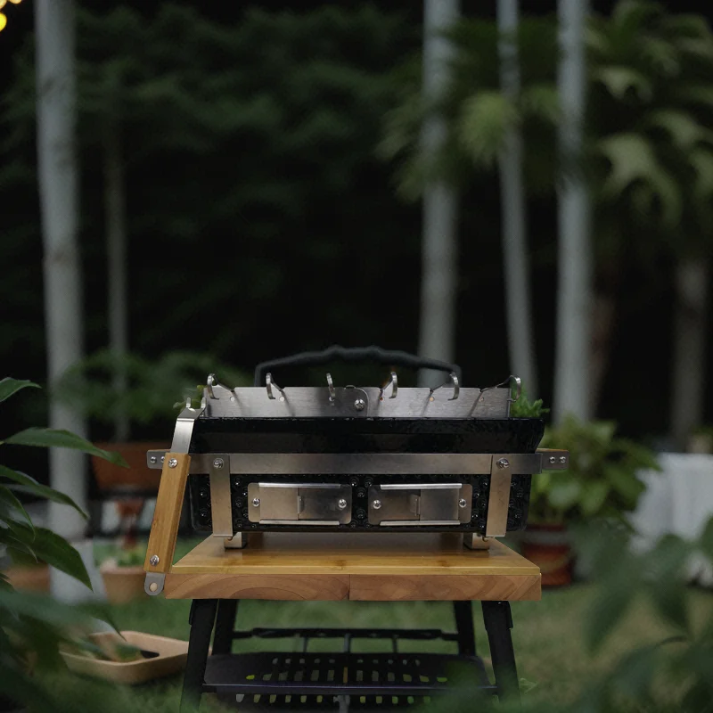 Auplex Hibachi Grill Charcoal Barbecue Ceramic Portable BBQ Grill Mini Japanese Grilled Charcoal