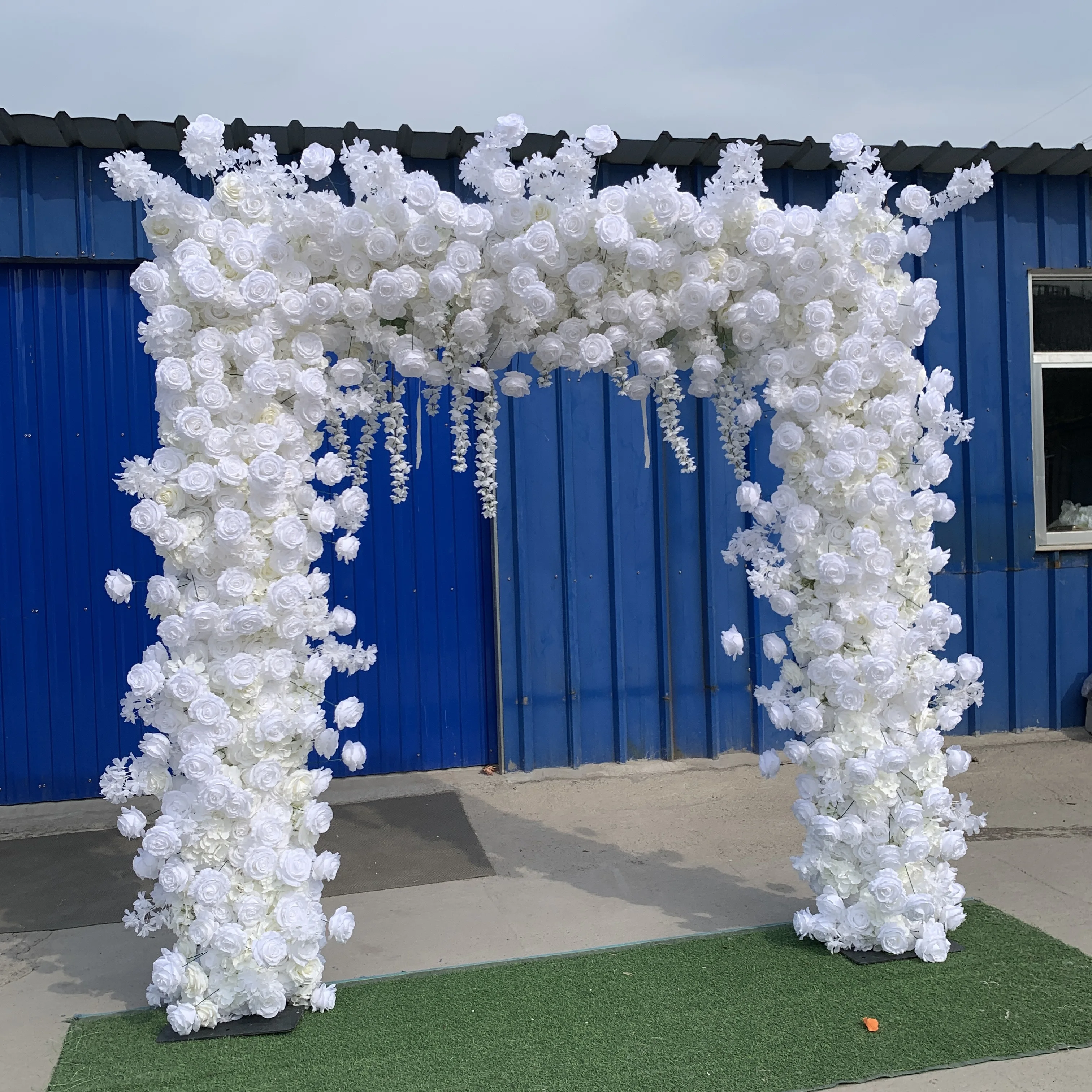 L-HOA004 Wholesale wedding arch horn with flower backdrop horn arch flower artificial flower horn arch for event decoration