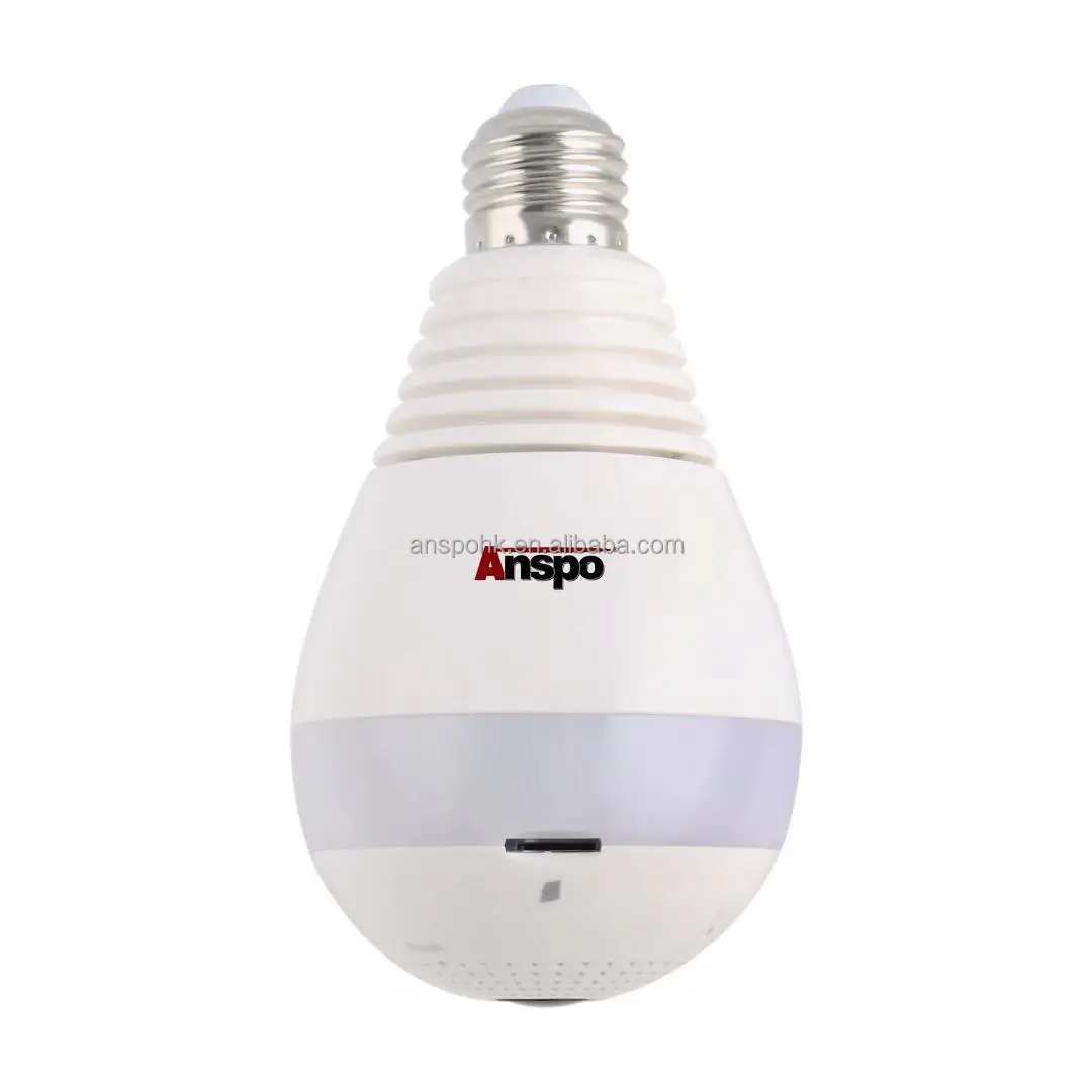 Anspo 1080p wifi camera E27 Light Bulb 360 Degrees 2.0MP Smart Wireless IP security Camera Panoramic Fisheye Bulb Light Camera