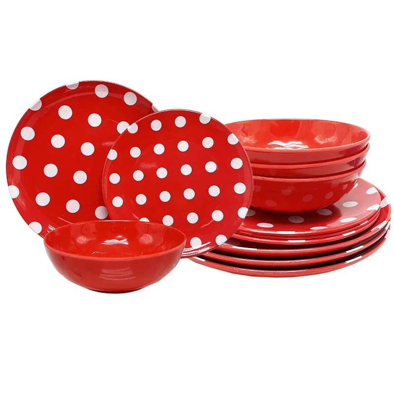 Factory camping tableware set plastic dishes set restaurant dinnerware melamine black dinner set melamine plate