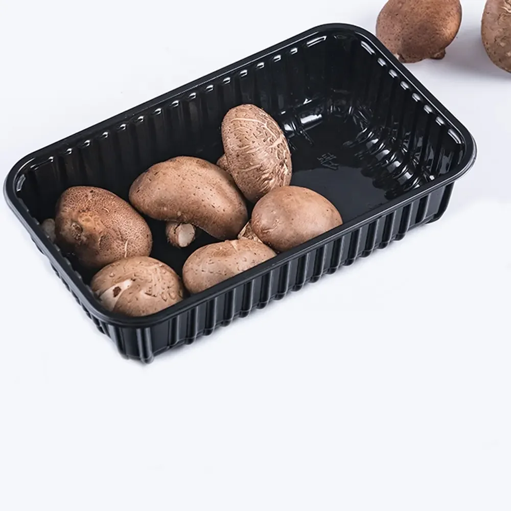 Wholesale Custom Convenient Food Grade PET Plastic Mushroom Packaging Tray Premium Quality Bowls and Plates