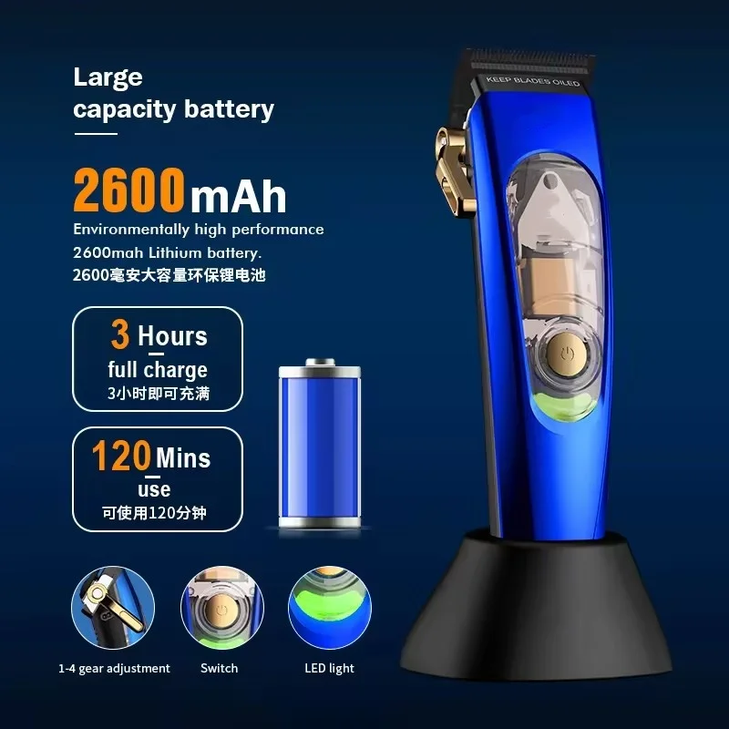 High Speed Professional Hair Trimmer Multi-function Magnetic Motor 10000 RPM 5W Motor with Charge Stand