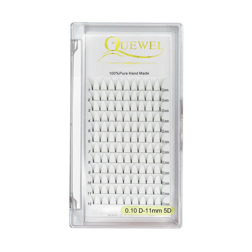 Premade Eyelash Extension Fans Private Label Customize Mink Lashes Quewel 5D 0.07 Volume Eyelash Extension
