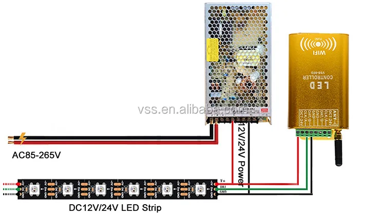 VSS-02-2K DC5-24V программные приложения Wifi WS2812B WS2811 пикселей светодиодные полосы