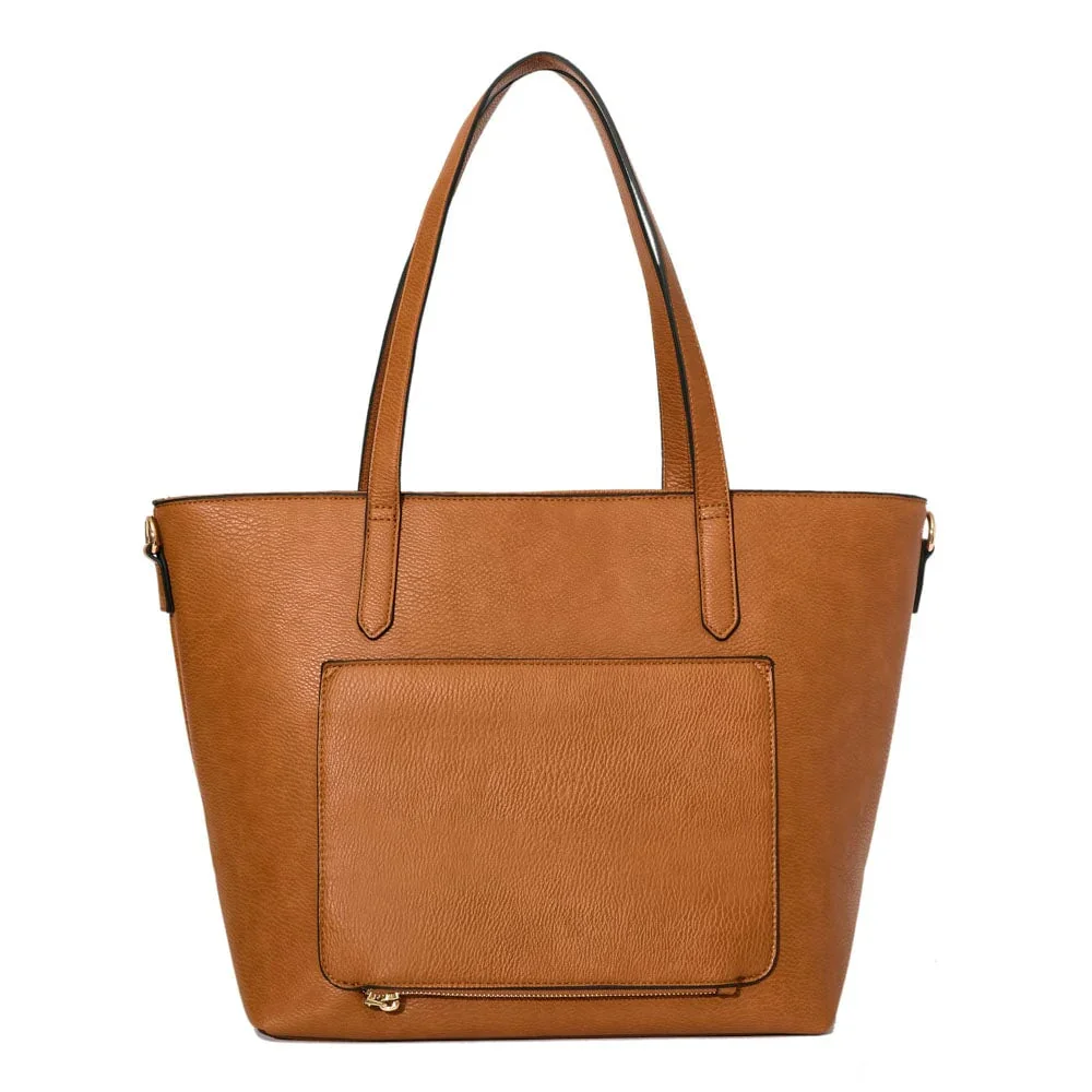 Stylishly Large Capacity Brown Leather Shoulder Bag with Removable Adjustable Shoulder Strap Travel Shopping Ladies Tote Bag