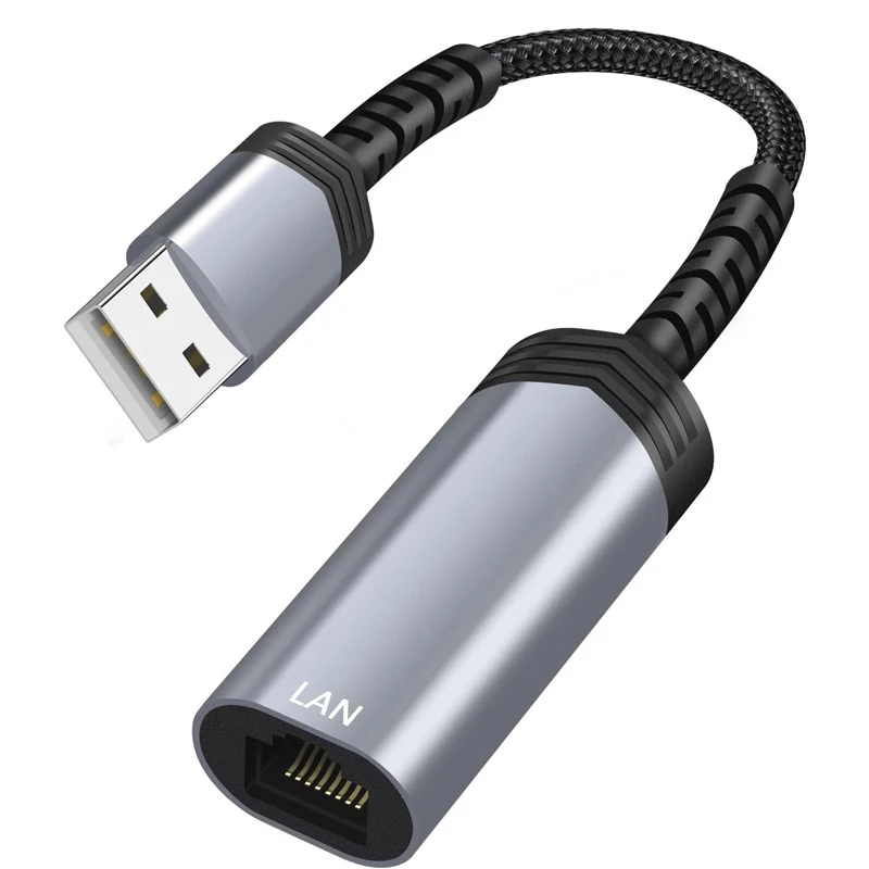 USB 3.0 2.0 Ethernet Adapter USB PC Internet 1000Mbps Network Adapter RJ45 Type-C Gigabit 2.5G USB To RJ45 for Laptop/Tv Box