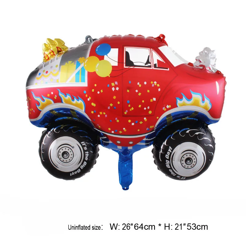 Cheap Holiday Party Activities Decorative Balloon Car Series Train Fire Engine Big Wheel Car Foil Balloons