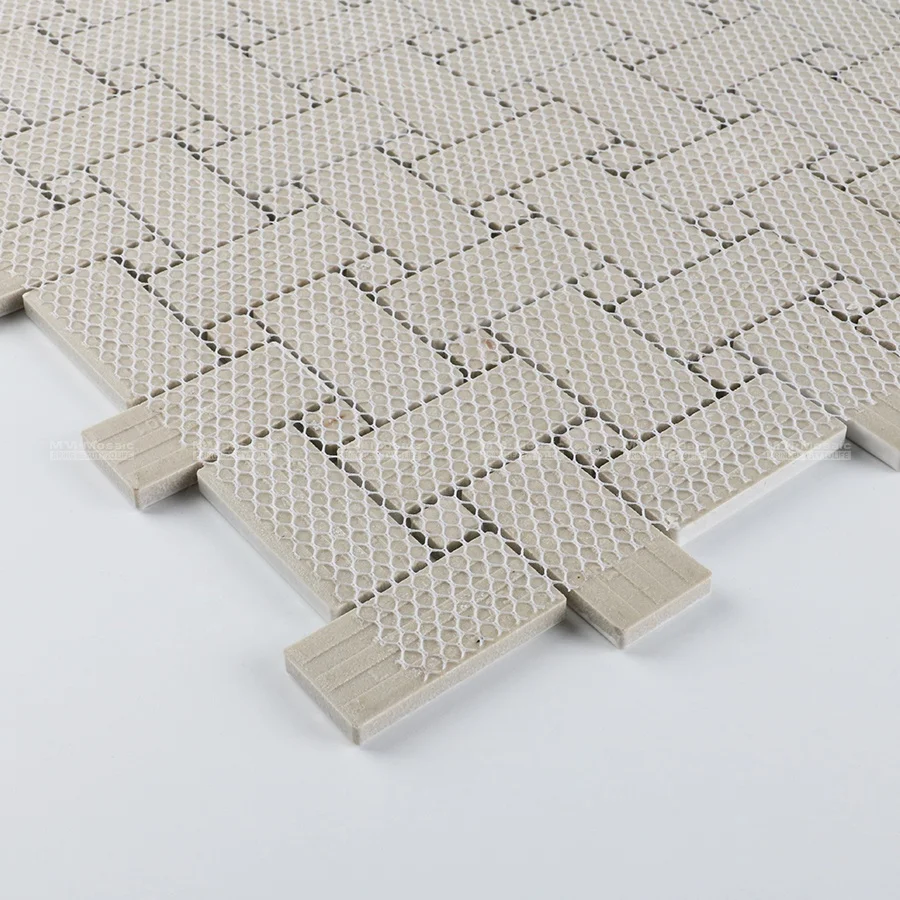 Foshan Thailand Factory China Classic Matte Glazed Ceramic Dog Bone Basketweave Mosaic Tile for Wall Floor Kitchen Backsplash