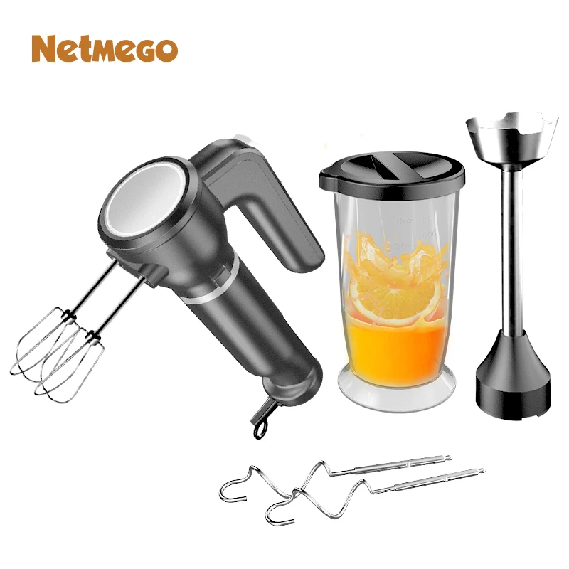 Manual Hand Blender 800 Peak Watt Immersion Blender and Hand Mixer Easy Glide Stick Blender  Electric Blending Vessel  600ml