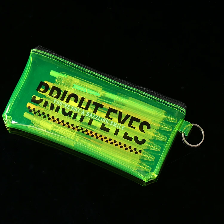 Custom school waterproof fluorescence color pen pouch pencil bag