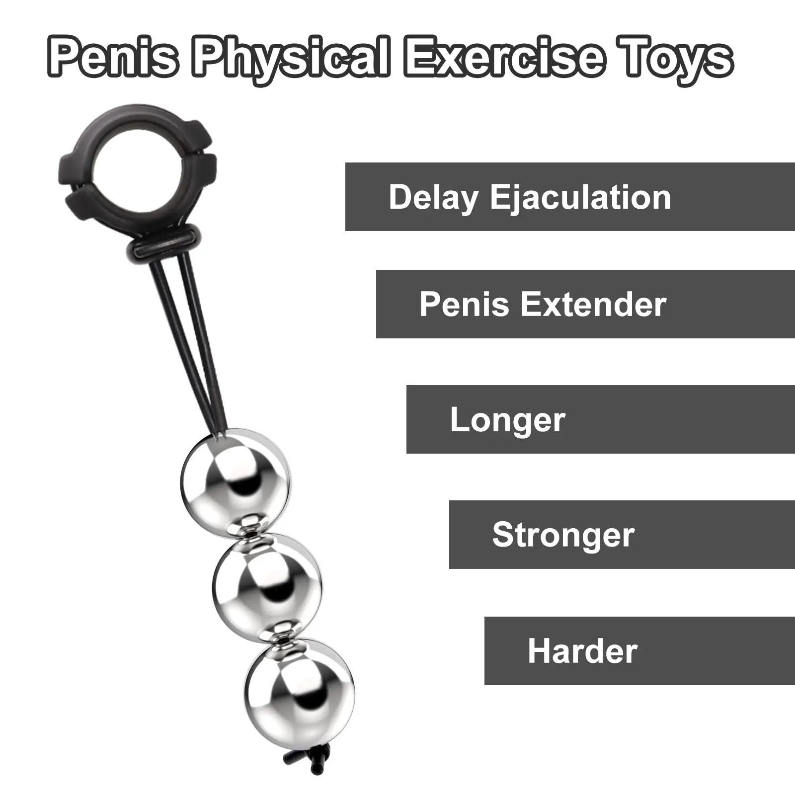 Metal Ball Cock Ball Adjustable Penis Stretcher Cock Pendant Weighty Penis Extender Device Male Penis Physical Exercise Device