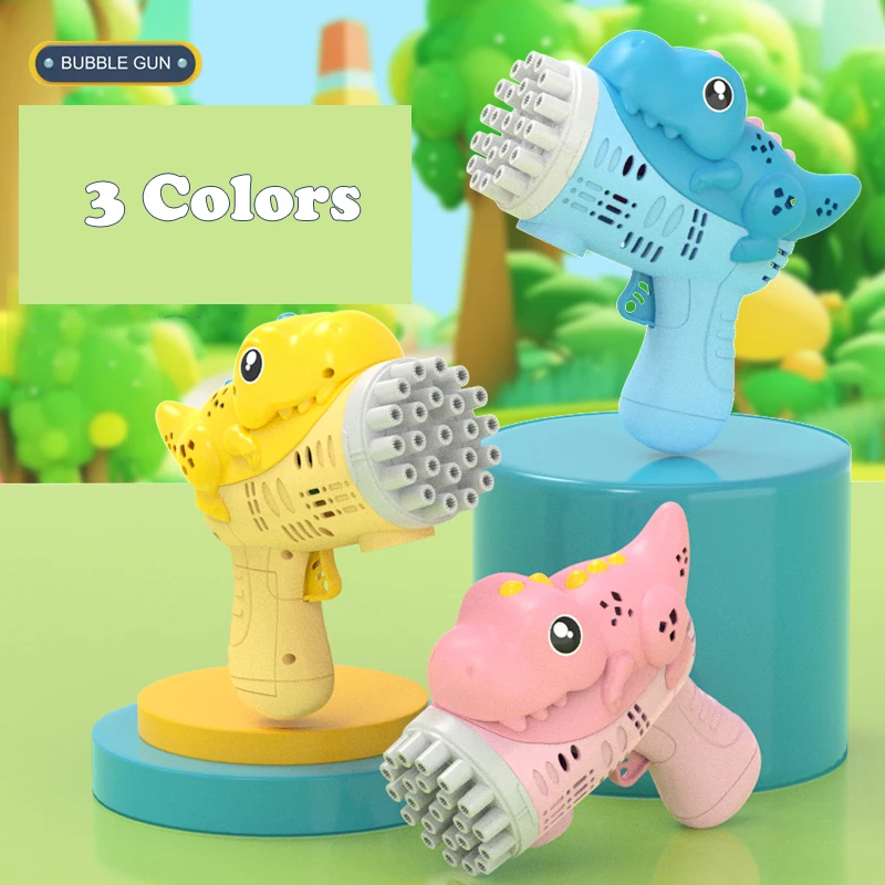 Wholesale Kid Summer Toy Outdoor Toy Cartoon Dinosaur Bubble Gun Cartoon Animal Design Bubble Gun Toys