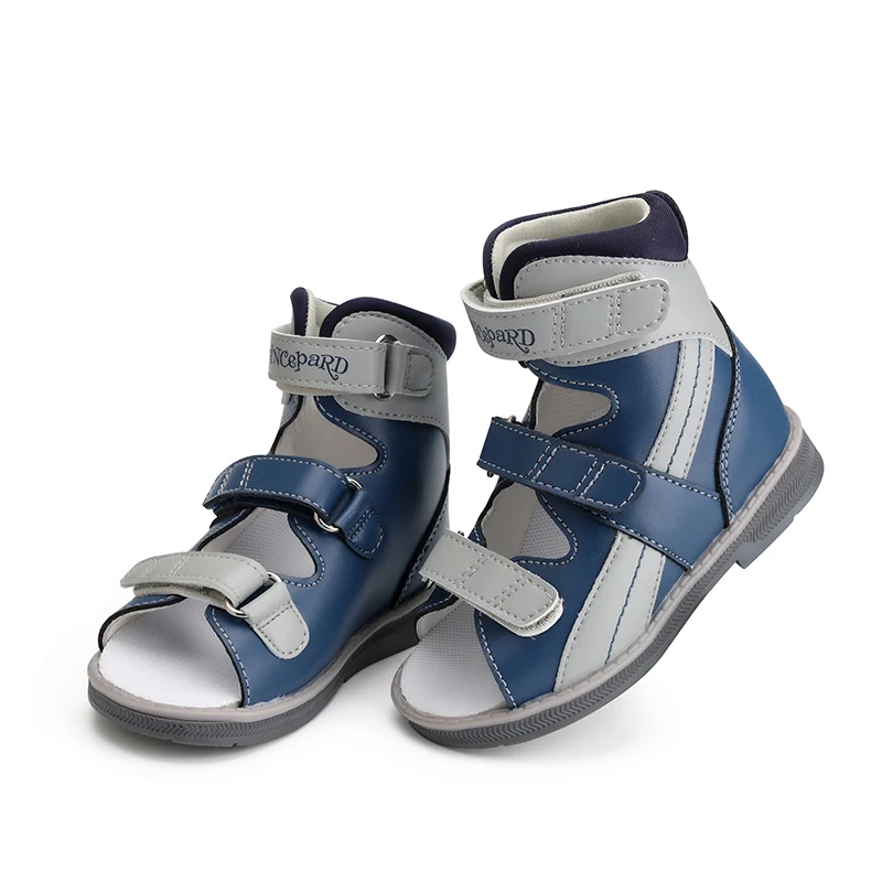 Princepard Breathable Kids Orthopedic Sandals With Arch Support Children Grey and Blue Summer Shoes Flat Foot Orthopedic Shoes