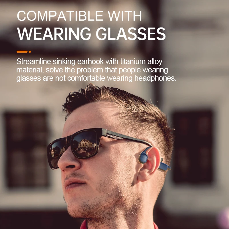 Outdoor Sport Running Stereo Microphone Earphone Bone Conduction Speakers Bluetooth Wireless Running Headphone