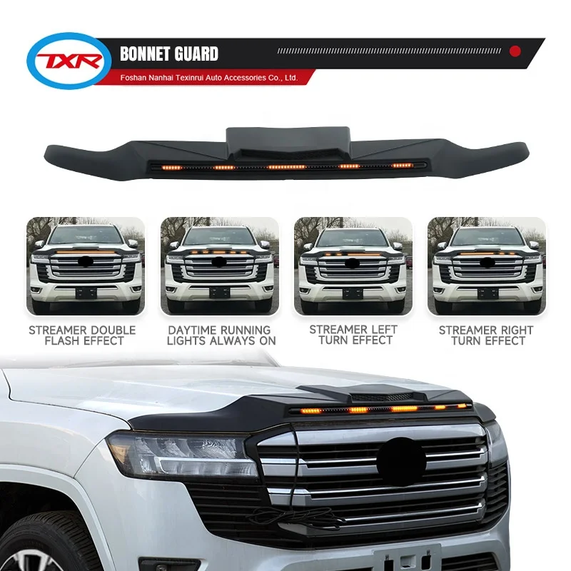 Bonnet Guard with Streamer Light Off-road Strong Beam Roof Searchlight Auto Exterior Accessories for TOYOTA LandCruiser LC300