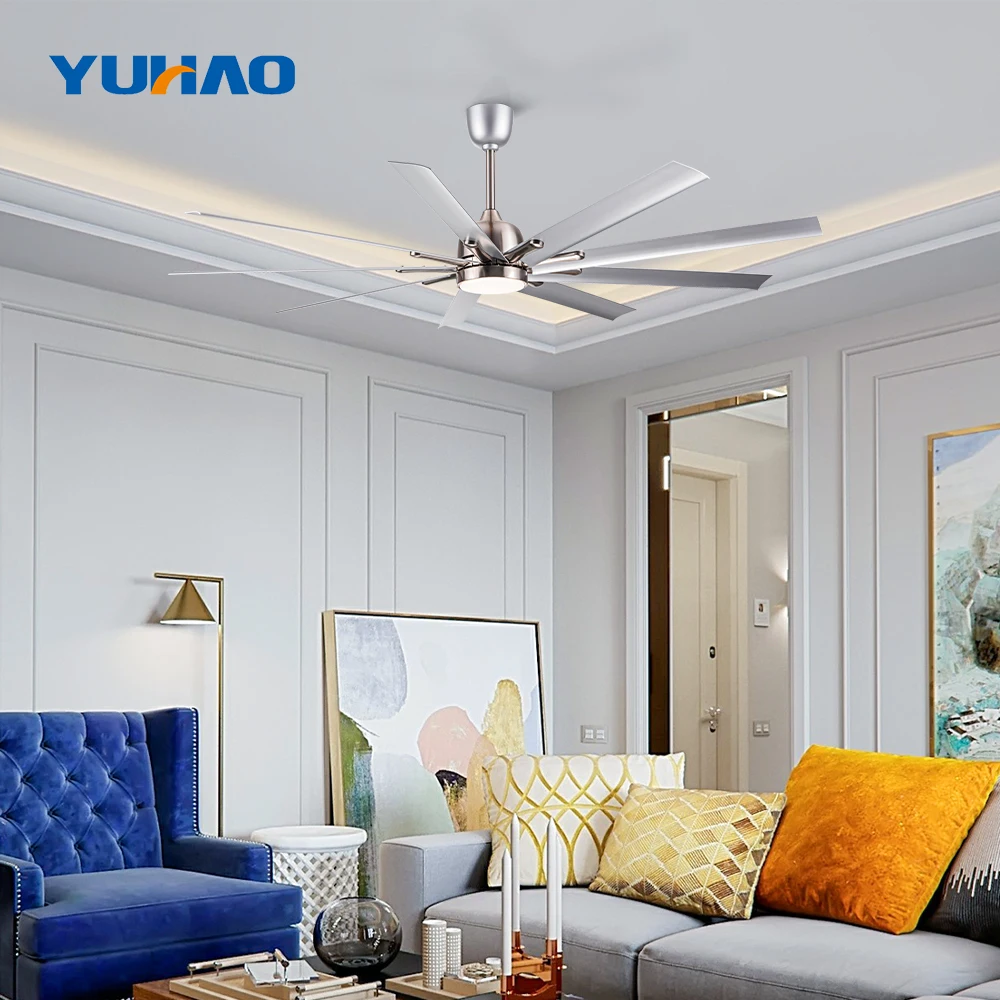 oem odm fully copper silent motor 110v 220v living room 72 inch led energy saving ceiling fan with light