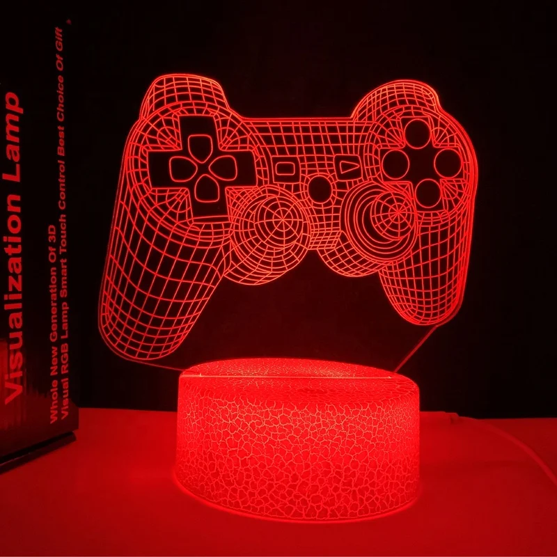 Игры Over иллюзия Лампа геймпад 3D светодиодный Ночной светильник с пультом дистанционного управления 16 изменение цвета для домашнего декора