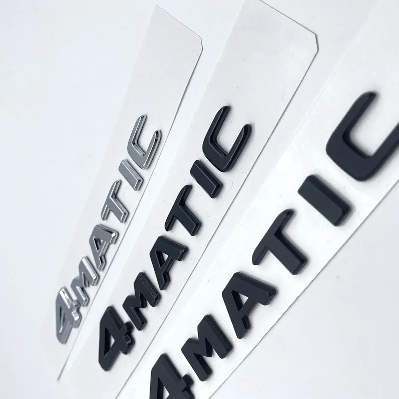 3D ABS 4MATIC Car Logo Stickers Chrome Plastic Abs Car Emblem Fender Bumper Badge Decal Mercede C63 C200L Letters Custom Sticker