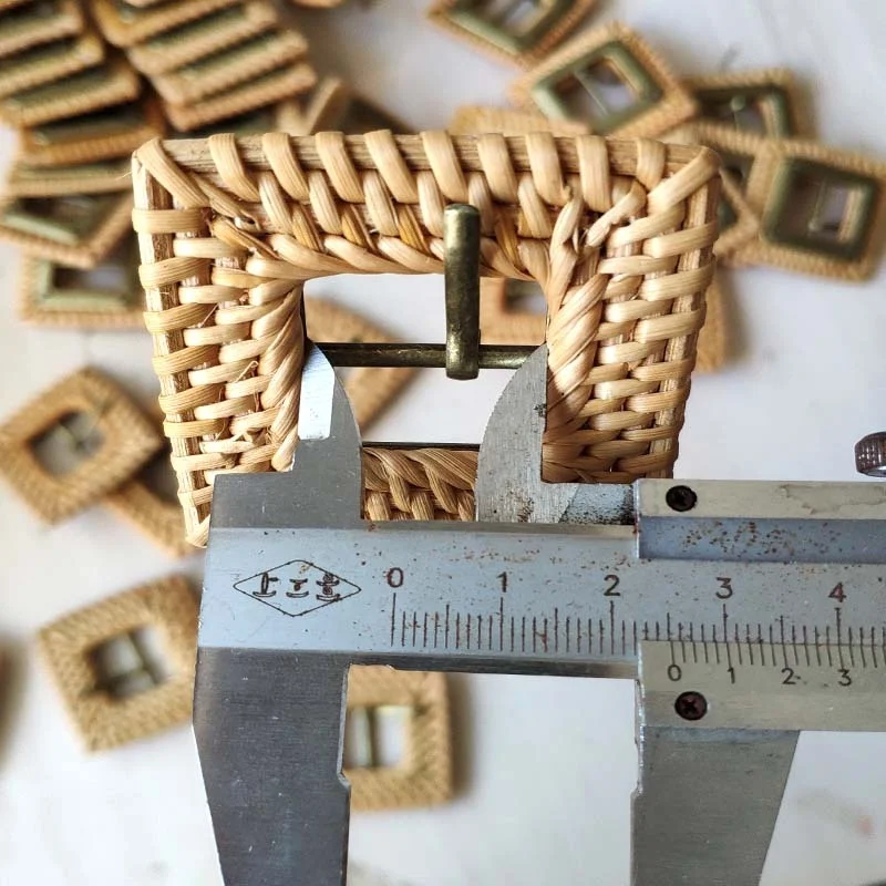 inner diameter 2.5cm handmade real bamboo braided buckle rattan buckle