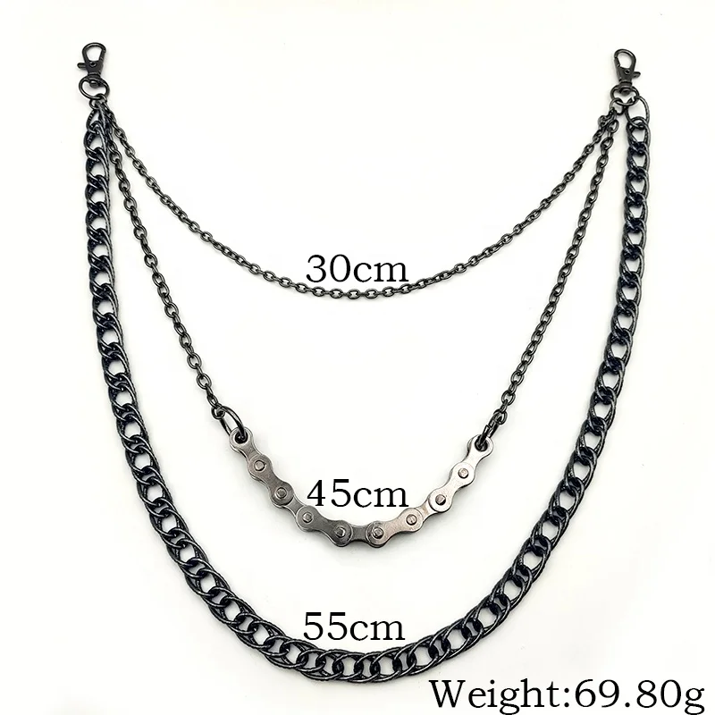 Pants Pocket Chain Belt Metal Jeans Chain Wallet Chain With Lobster Clasps And Keyring for Men Women Keys Wallets