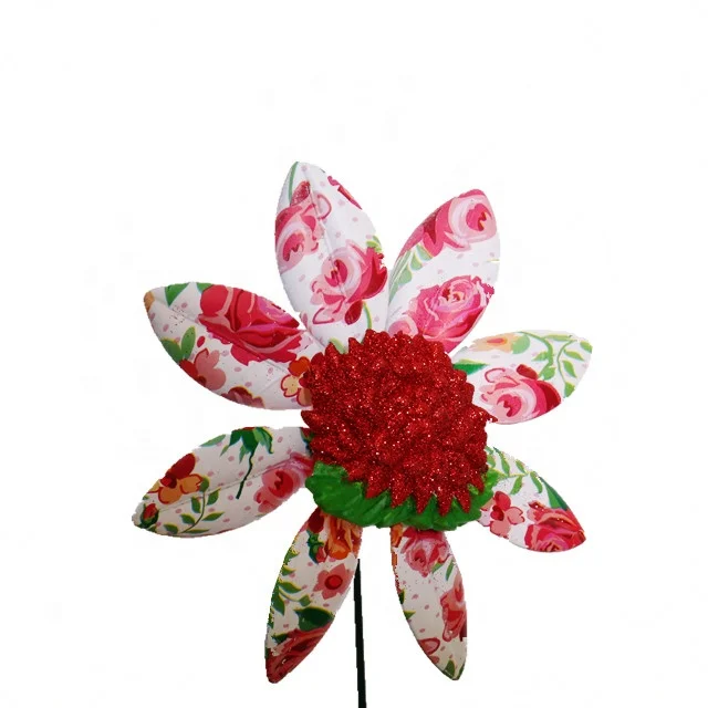 Osgoodway Multicolor Plastic Rose Windmill Hot Sale Indoor Balcony Decor Toy Garden Ornament & Stake Decoration for Home