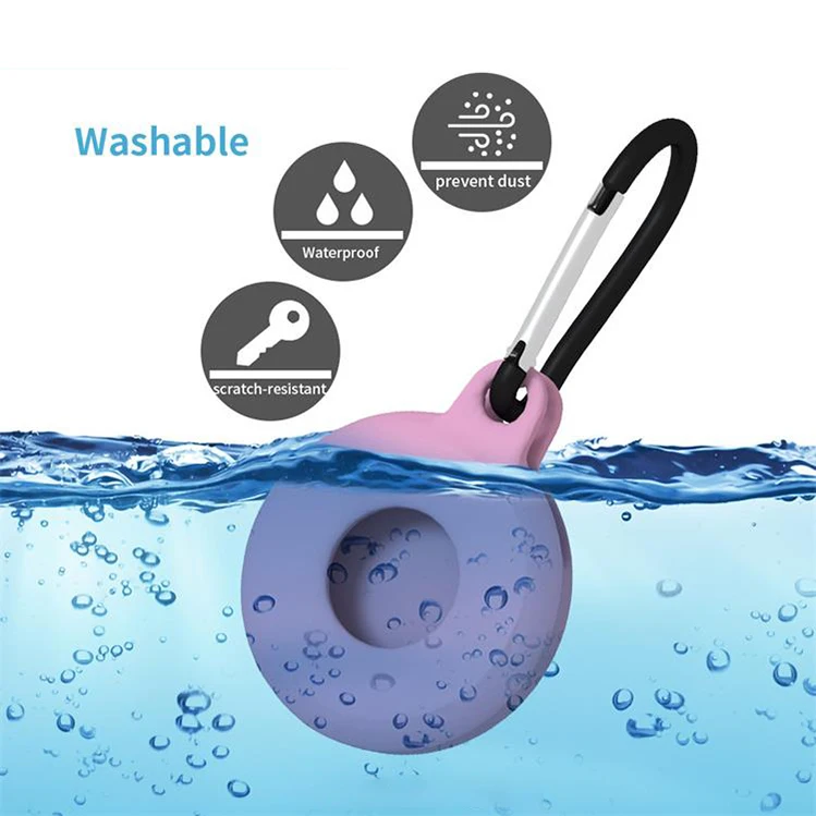Keychain Lightweight Easy To Carry Protective Track Locator Soft Silicone Shockproof Protective Case For Airtags With Hook